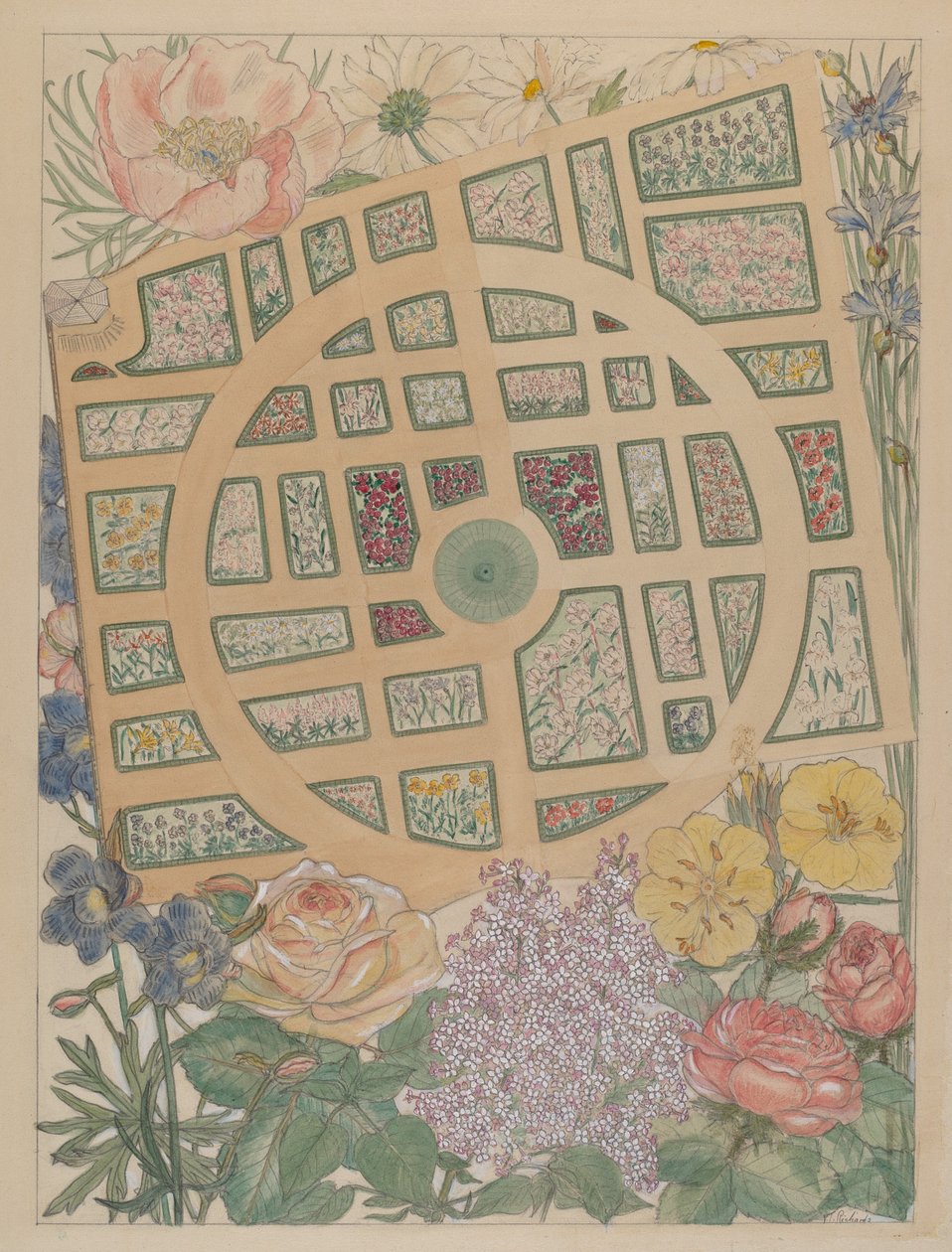Madame Jumels hage, ca. 1936. av Virginia Richards