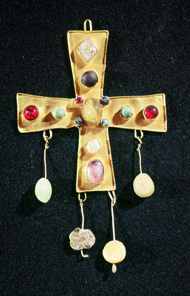 Kors, fra Torredonjimeno-skatten (gull og halvedelstener) av Visigothic