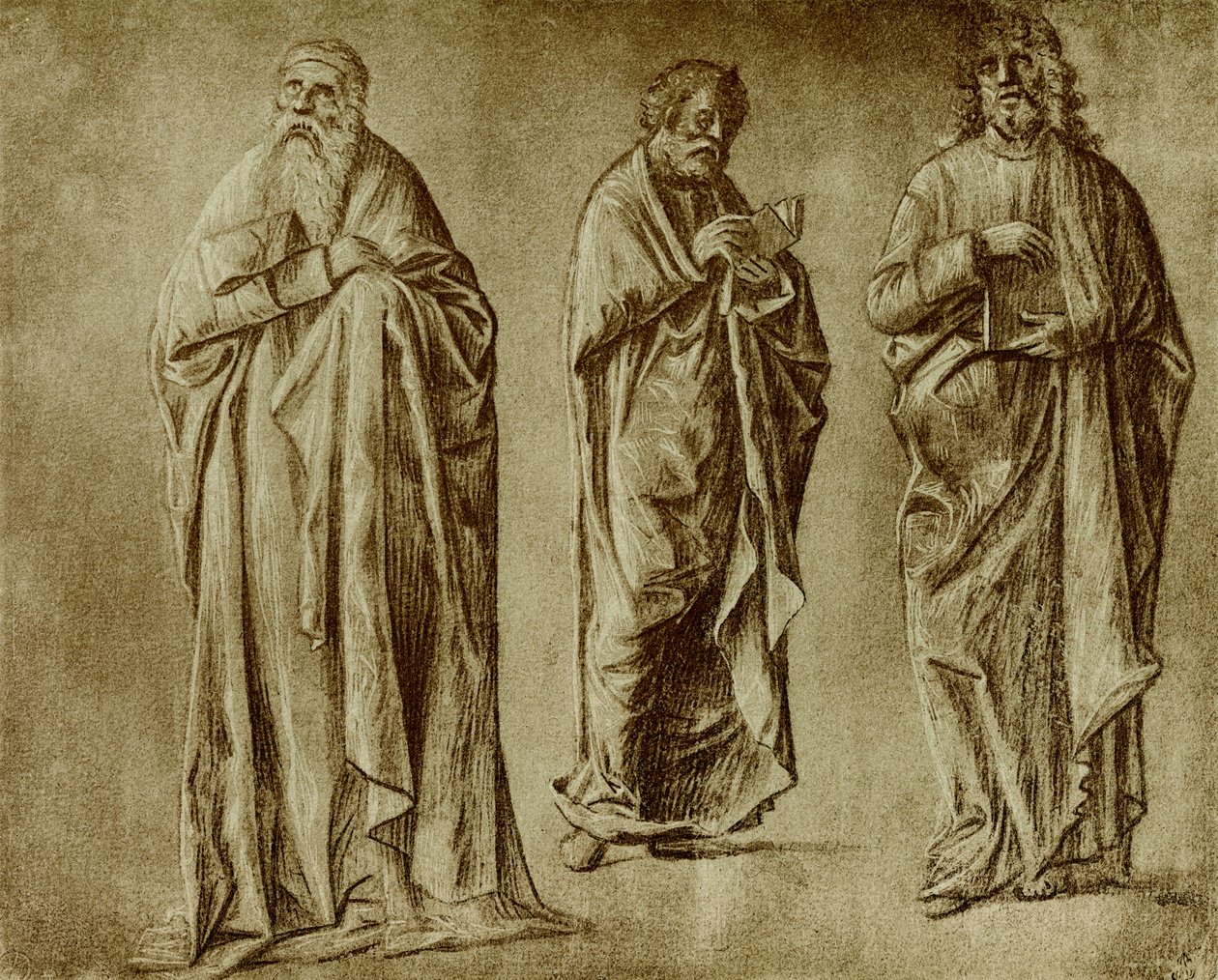Trefigurstudier for helgener av Vittore Carpaccio