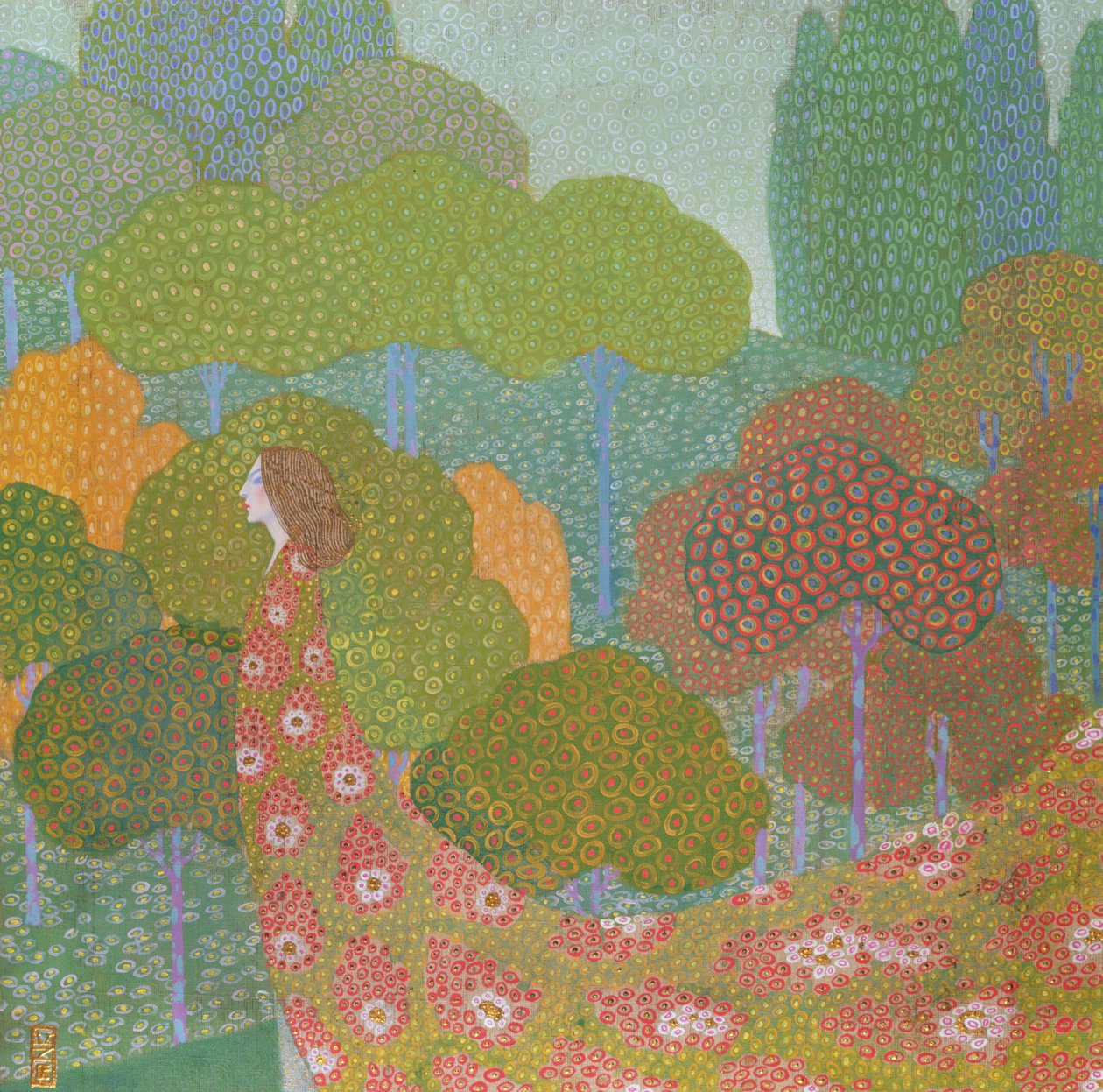 Vår, ca. 1911 (tempera og gull på lin) av Vittorio Zecchin