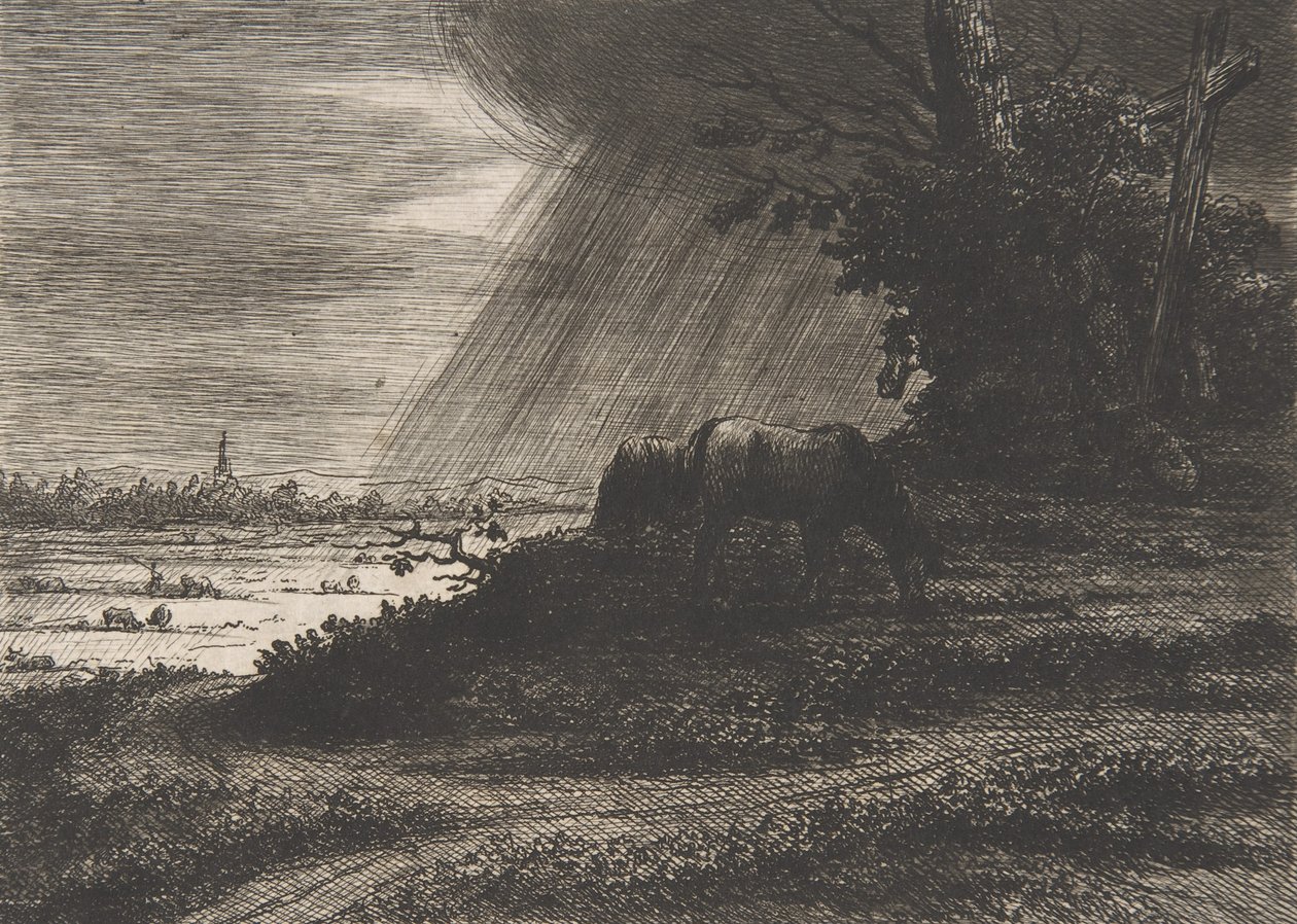 Landskap med storm, 1700-begynnelsen av 1800-tallet. av Vivant Denon