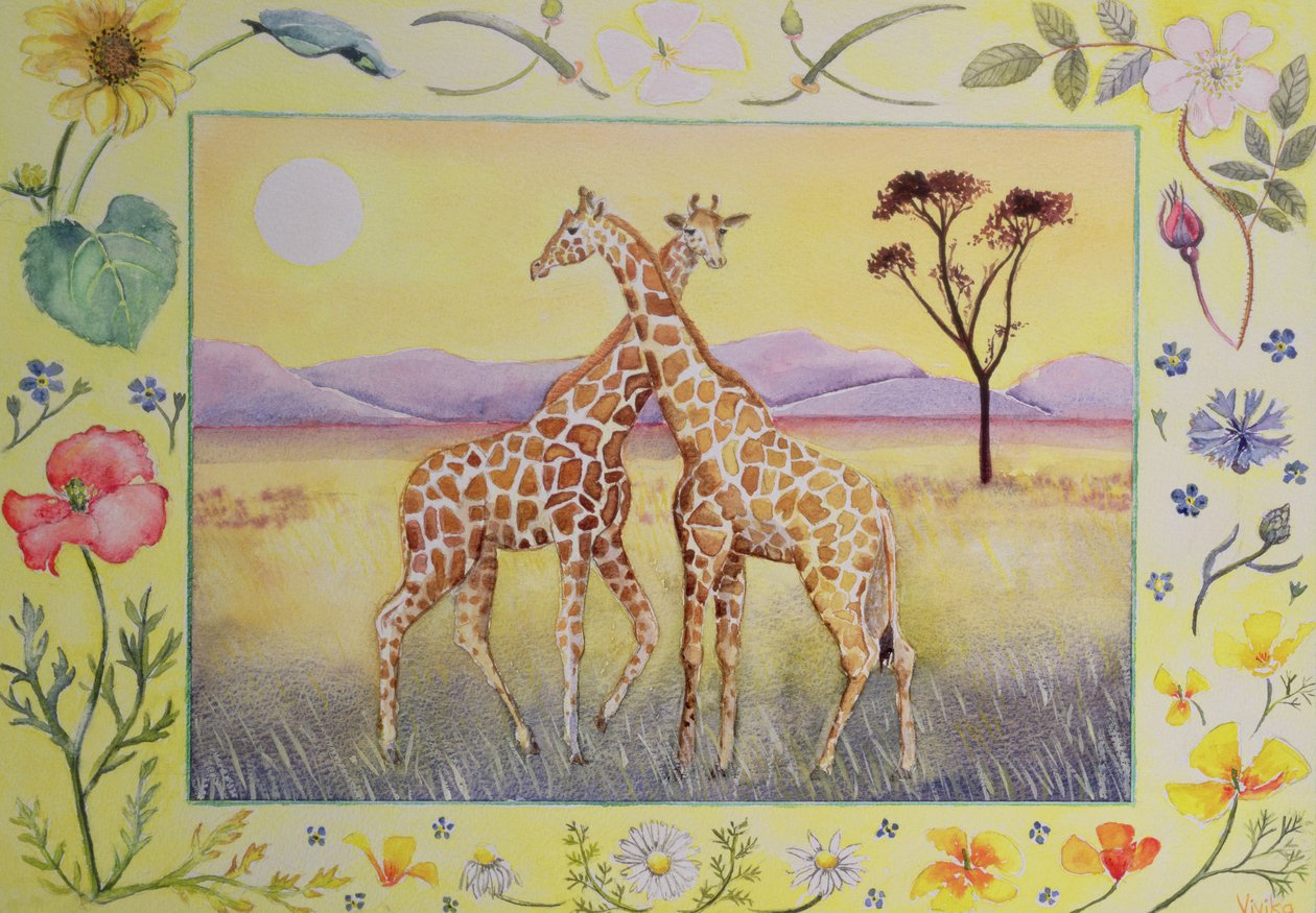 Giraffe (juli måned fra en kalender) av Vivika Alexander