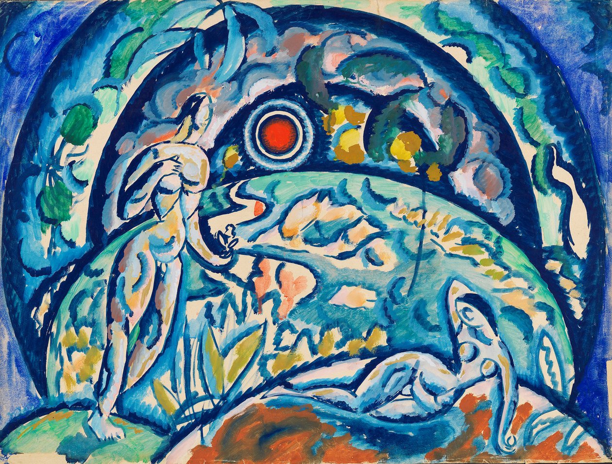 Adam og Eva, 1910-1911. av Daniel Vladimir Baranoff Rossine