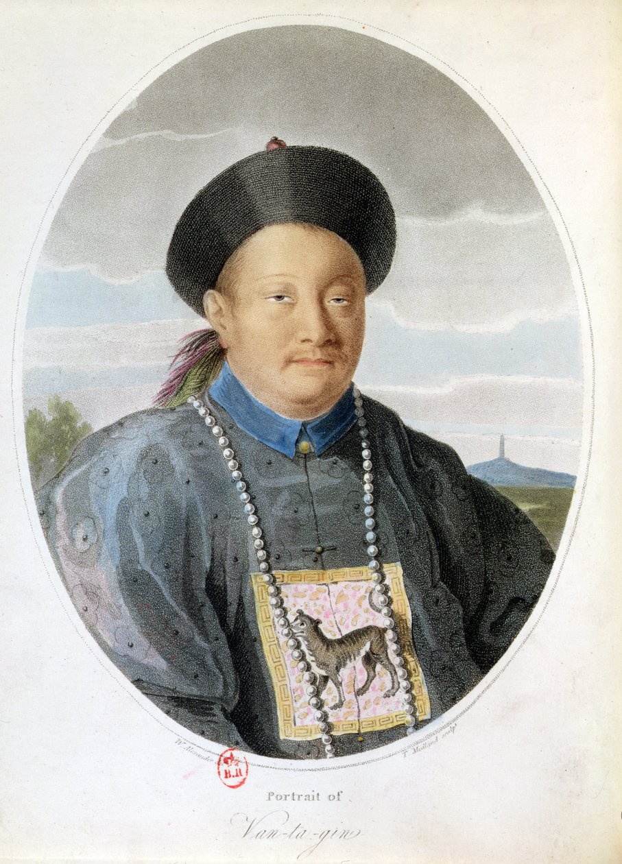 Portrett av keiser Van Ta Gin, gravert av T. Medland av W. Alexander