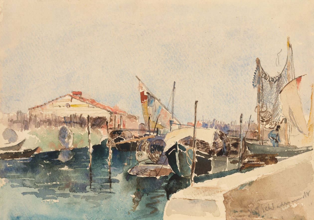Fiskebåter i Chioggia av W.J. Schladermandt