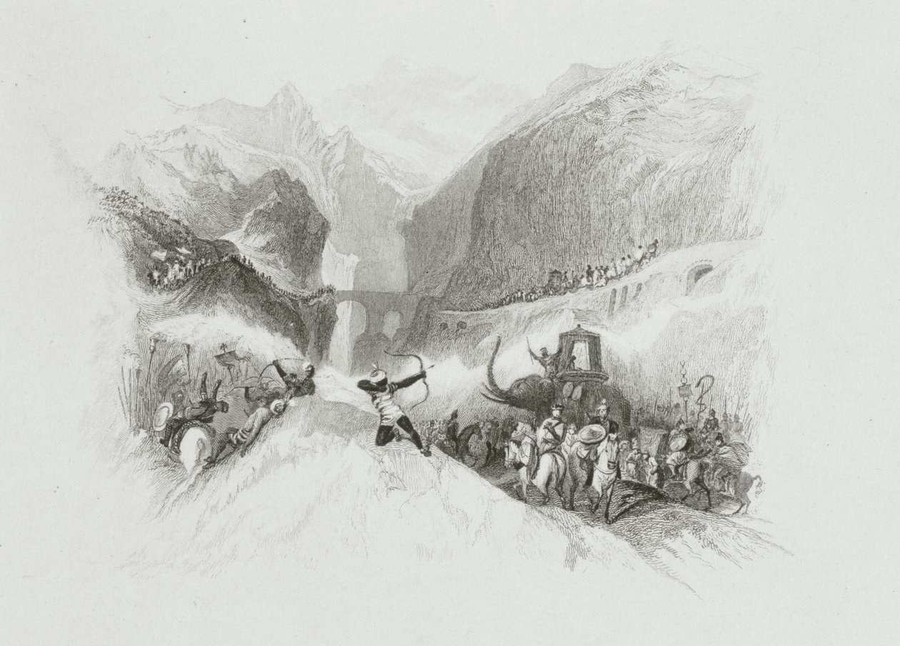 Hannibal (247-183 f.Kr.) Passerer Alpene av W.R. Smith