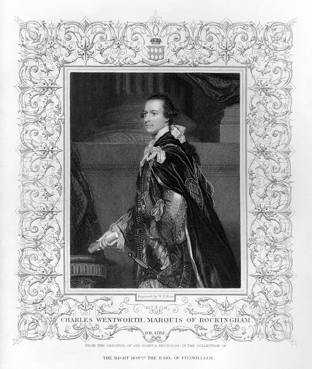 Portrett av Charles Wentworth, Marquis of Rockingham av W.T. Mote