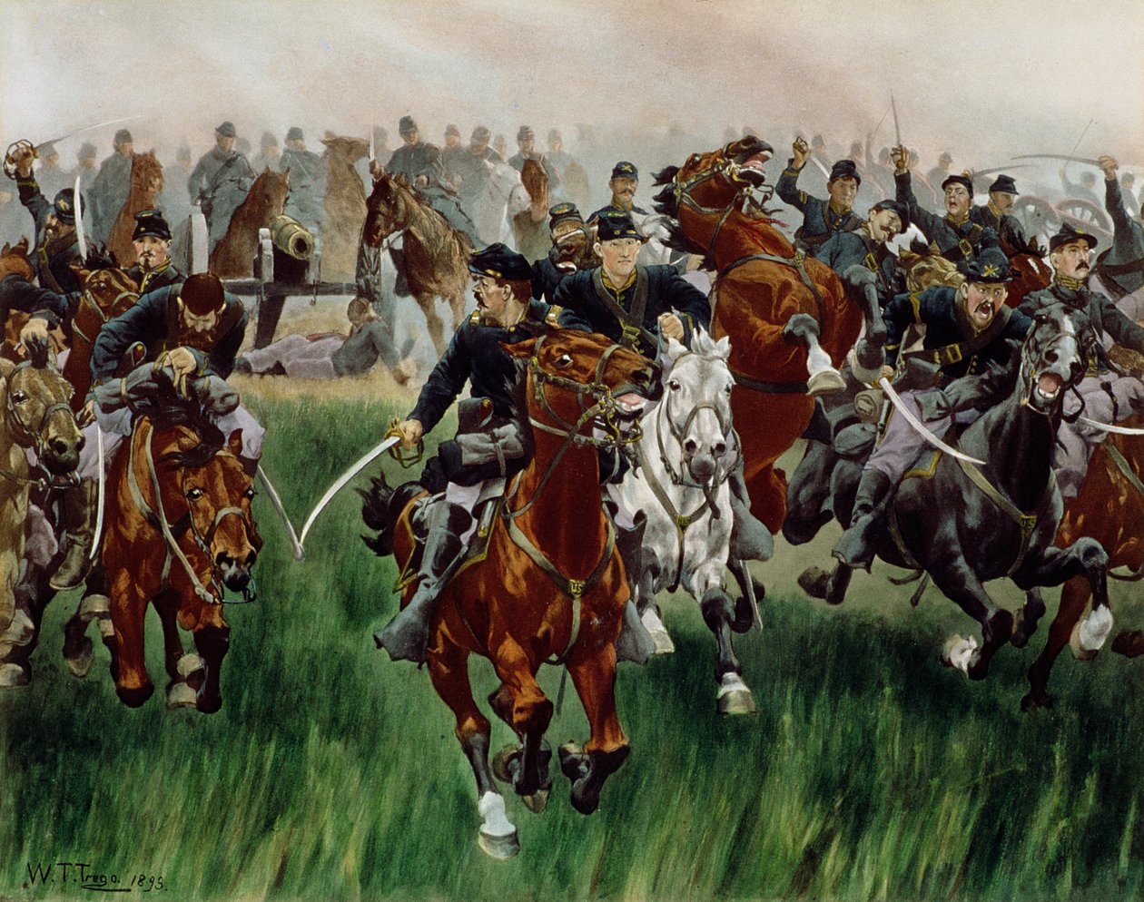 Kavaleriet, 1895 (wc på papir) av W.T. Trego