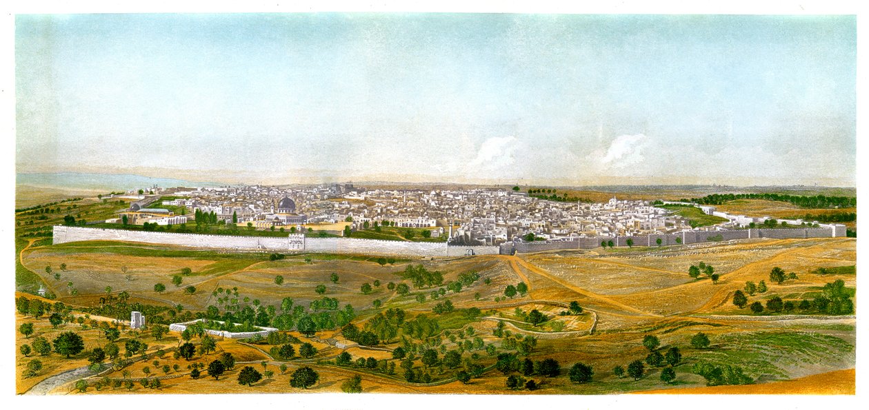 Panorama av Jerusalem, c1870. av W. Dickens