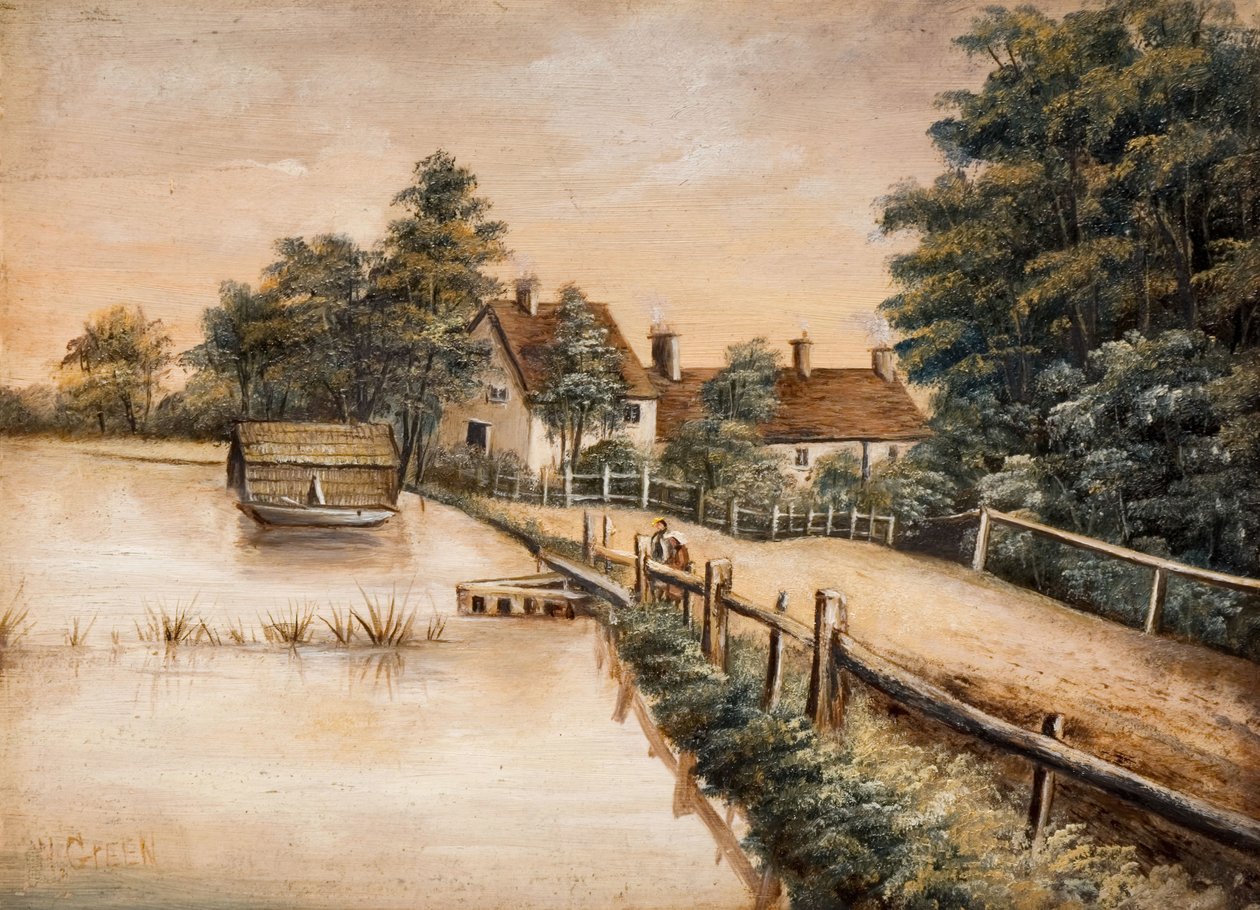 Longmoor Pool, Sutton Park, 1800-tallet. av W. Green