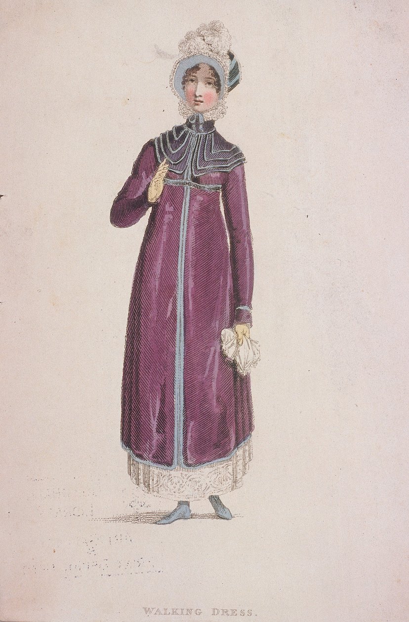En kvinne i en gåkjole, c1810 av W Read
