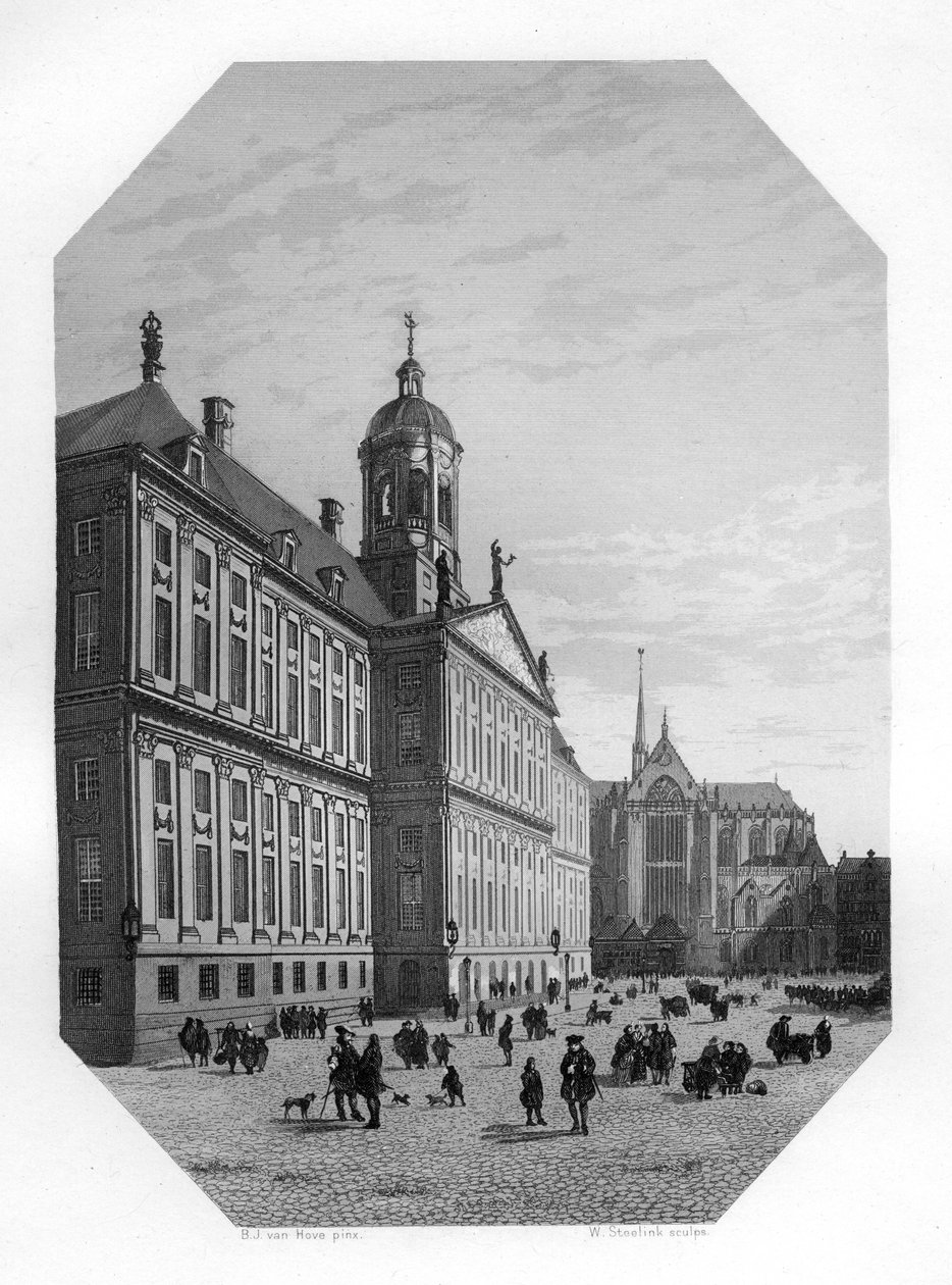 Rådhuset i Amsterdam, Nederland, c1870 av W. Steelink