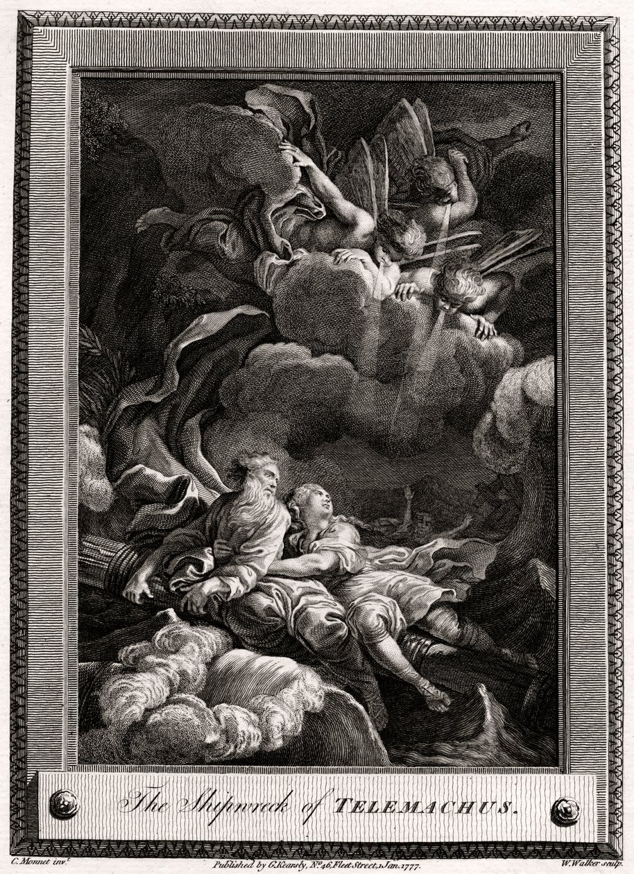 Forliset til Telemachus, 1777 av W. Walker