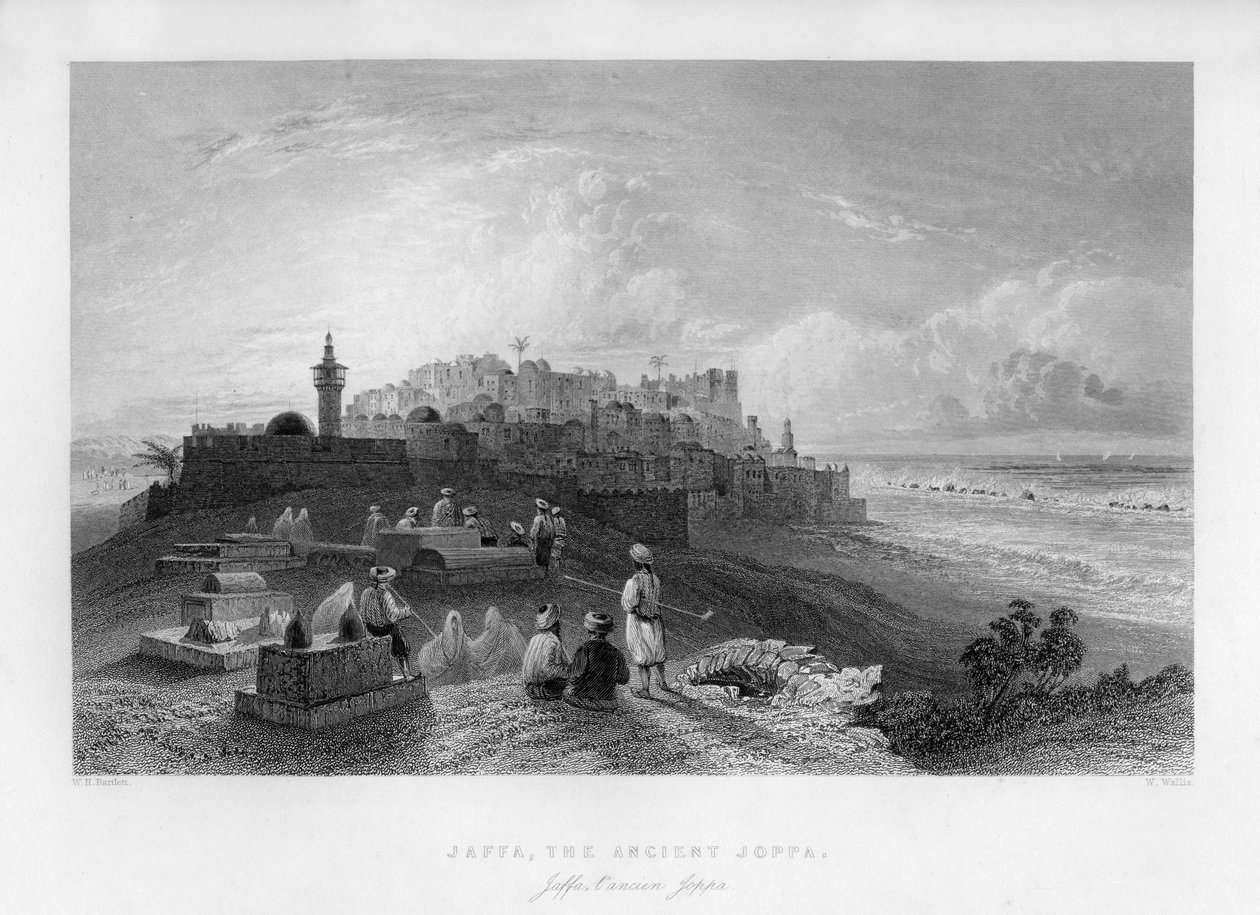 Jaffa, den gamle Joppa, Palestina, Israel, 1841. av W. Wallis