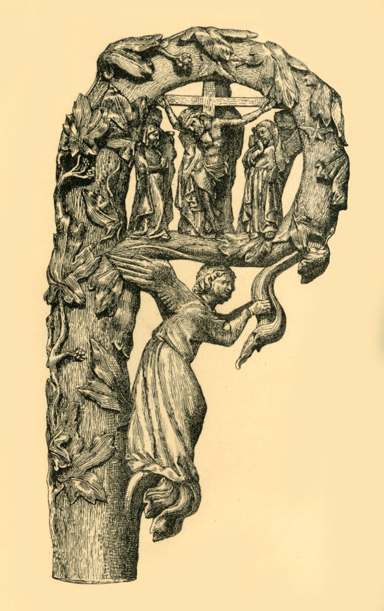 Korsfestelsesscene, crozier, 1330-1340, 1881. av W. Wise