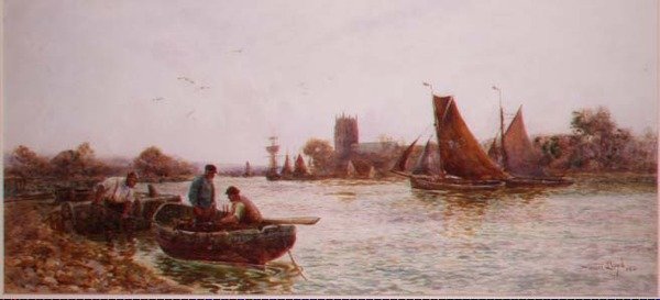 Fiskere nær kaien i Christchurch, Hampshire av Walker Stuart Lloyd