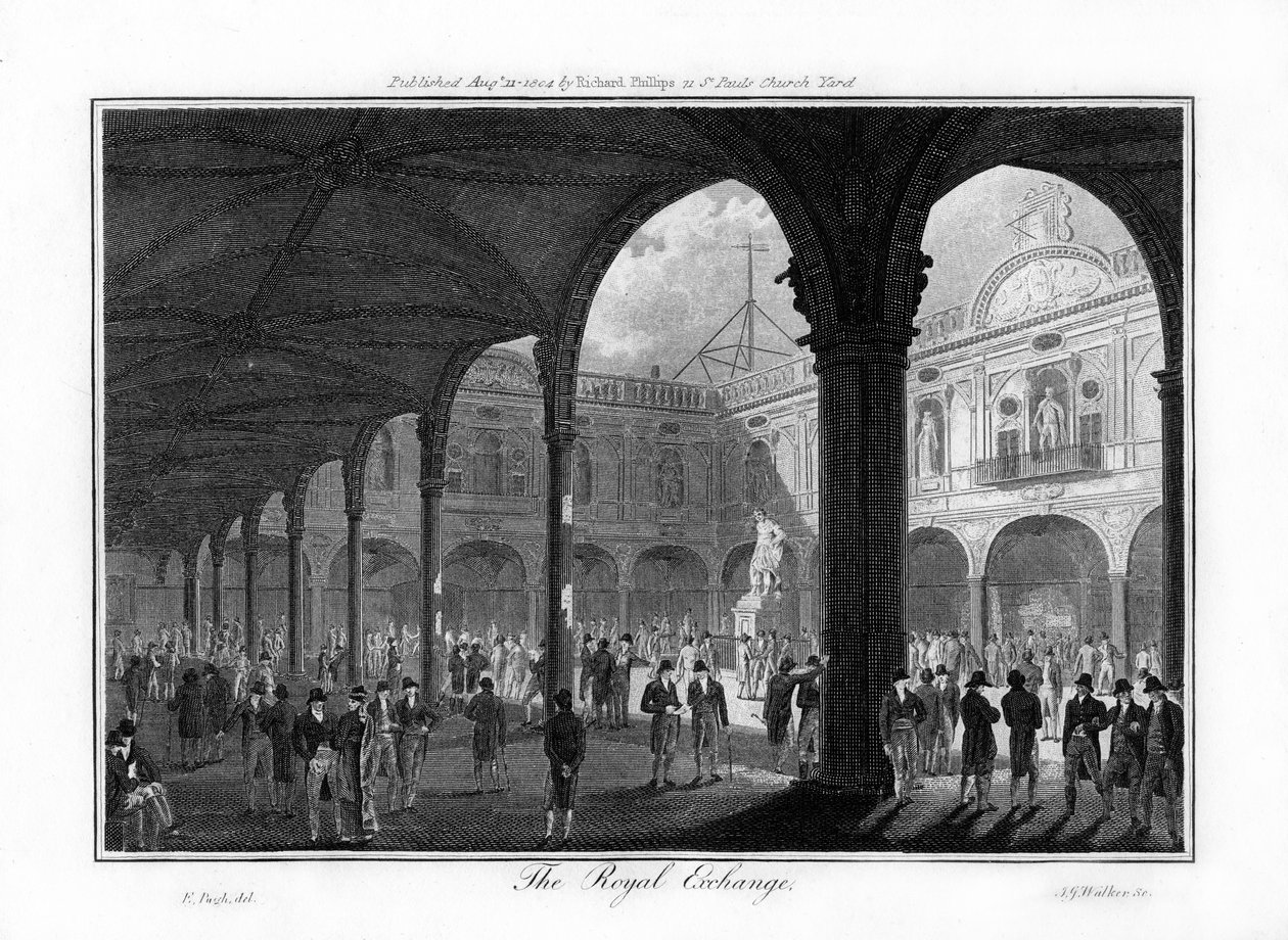 The Royal Exchange, London, 1804. av Walker