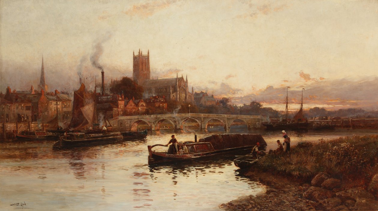 Utsikt over Worcester, 1890 av Walker Stuart Lloyd