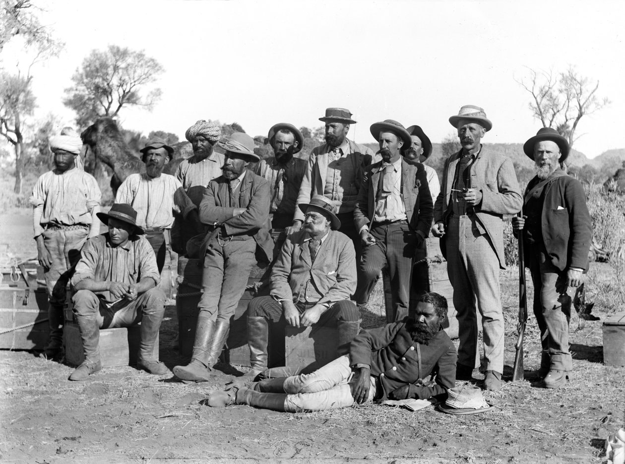Medlemmer av Horn -ekspedisjonen, Alice Springs, Sentral -Australia, 1894 av Walter Baldwin Spencer