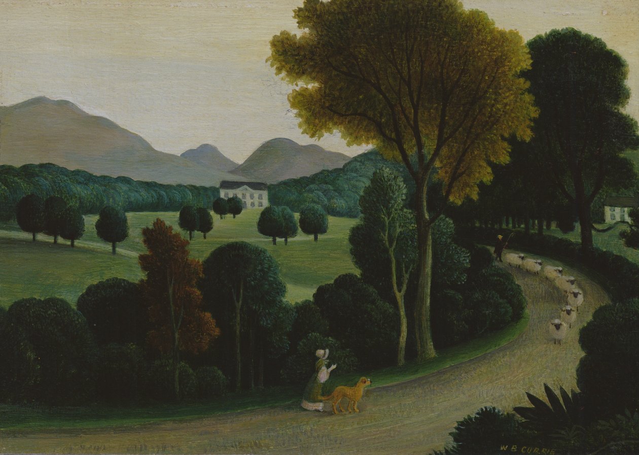 Venter med Prudence (akryl om bord) av Walter Bell Currie Walter Bell Currie