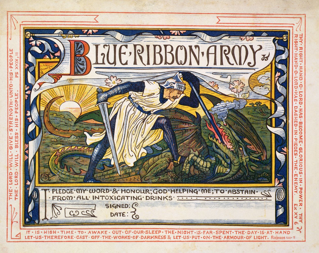 "Blue Ribbon Army, Pledge for Temperance" av Walter Crane