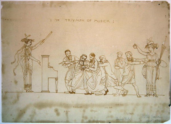 The Triumph of Music (penn og brunt blekk over grafitt på papir) av Walter Crane