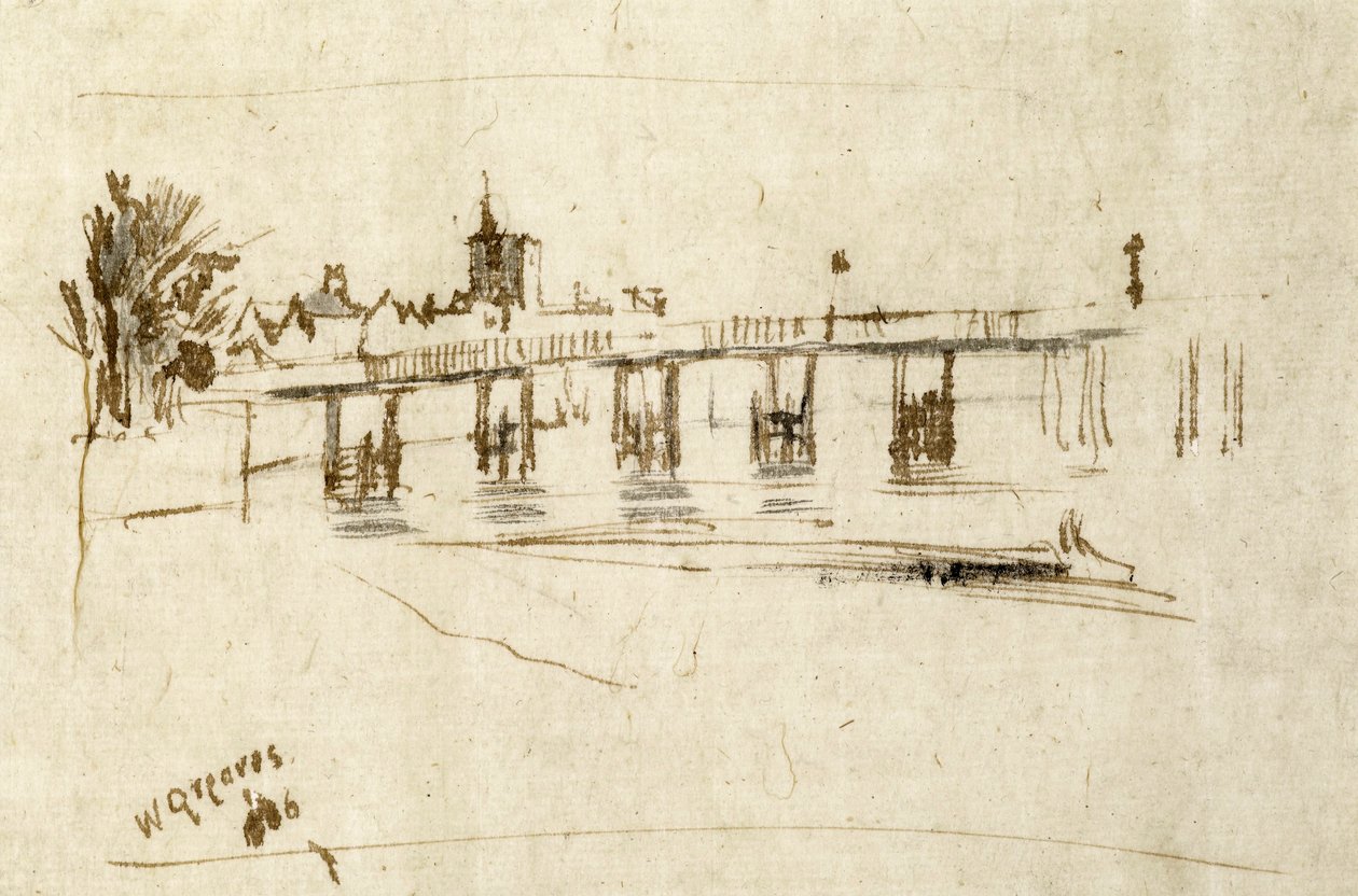 Old Battersea Bridge, ca. 1890 av Walter Greaves