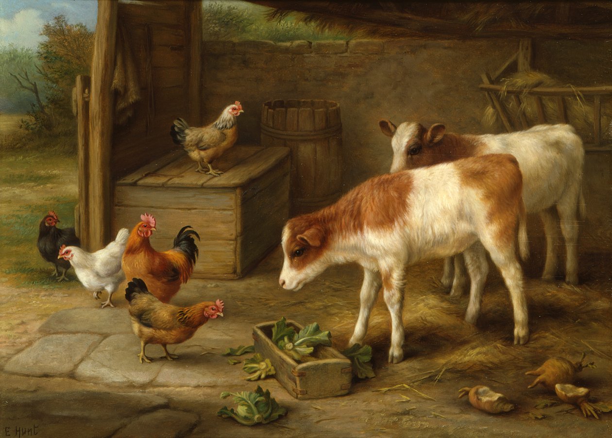 Gårdstun scene av Walter Hunt