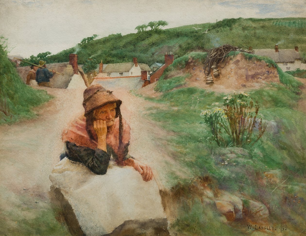The Past, 1892 (wc på papir) av Walter Langley