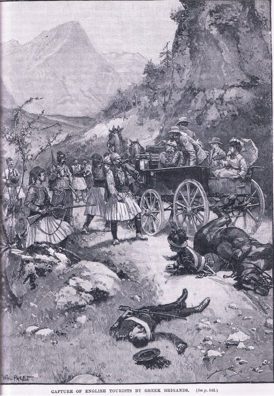 Fangst av engelske turister av greske brigander 1870 e.Kr av Walter Paget
