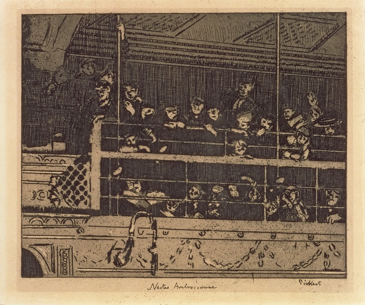 Noctes Ambrosianae (Ambrosian Nights) 1906 (etsing og aquatint) av Walter Richard Sickert