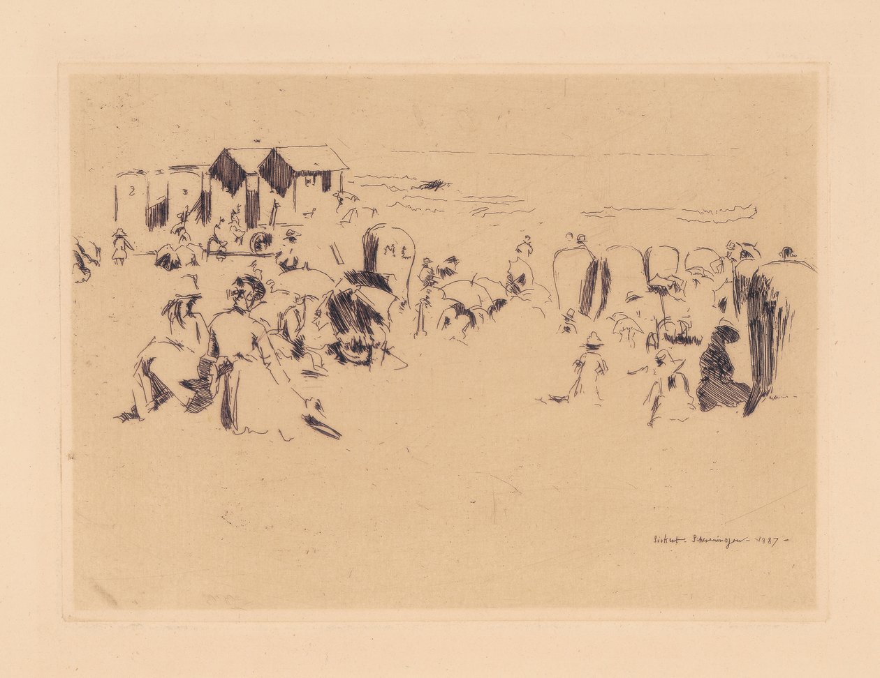 Scheveningen, Bademaskiner, 1887 av Walter Richard Sickert