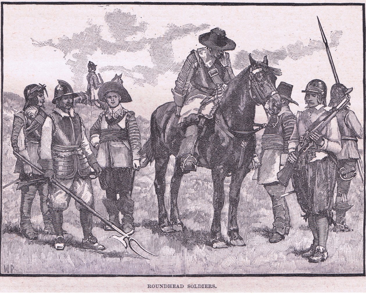 Rundhodesoldater 1645 e.Kr av Walter Stanley Paget