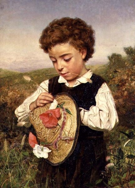 Stråhatten (olje) av Walter Anderson