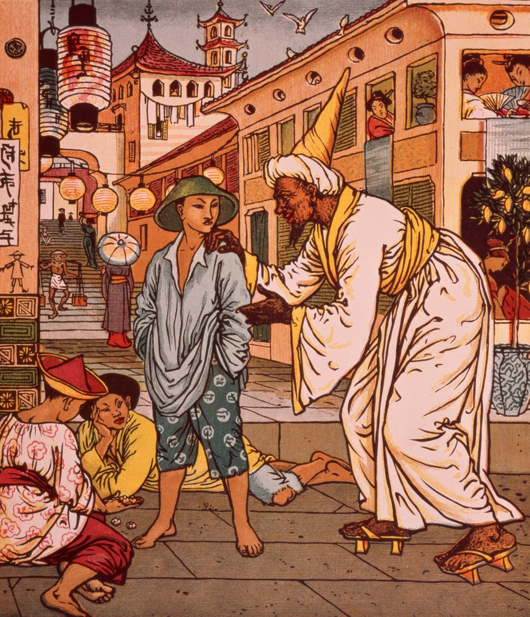 Aladdins bildebok, Arabian Nights av Walter Crane