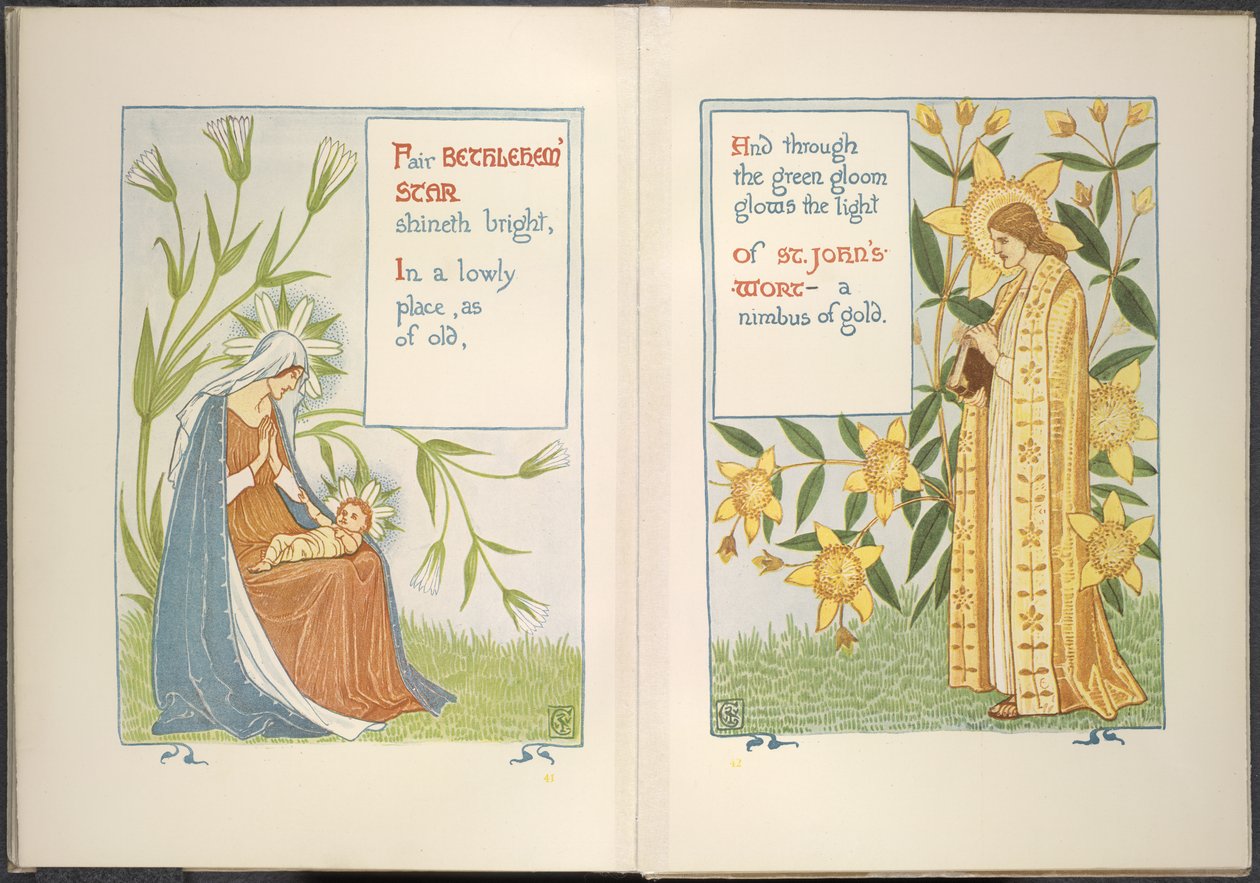 Betlehem-stjerne og johannesurt av Walter Crane