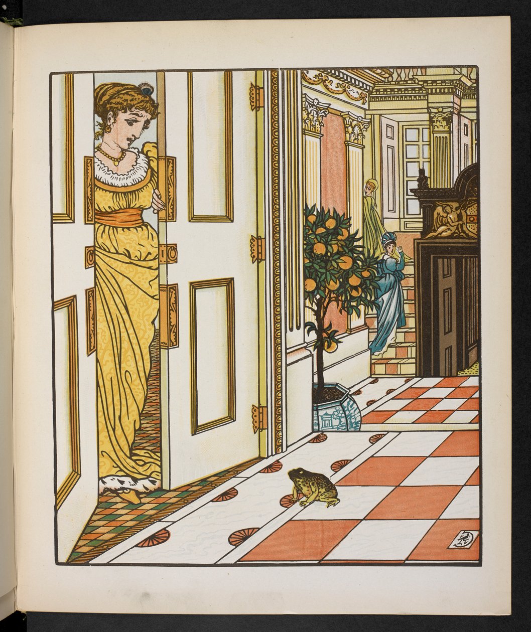 Illustrasjon for froskeprinsen. av Walter Crane