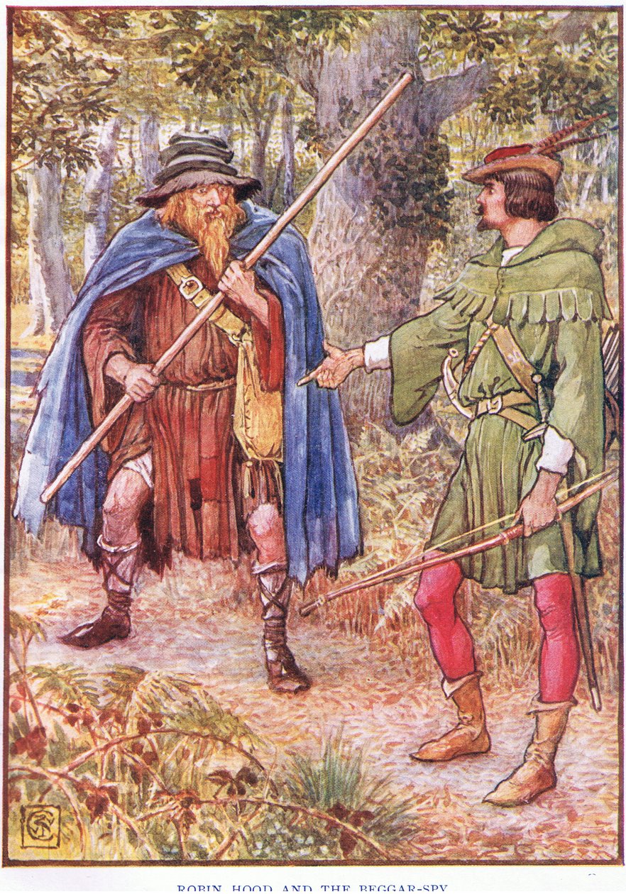 Robin Hood og tiggeren, ca. 1920 av Walter Crane