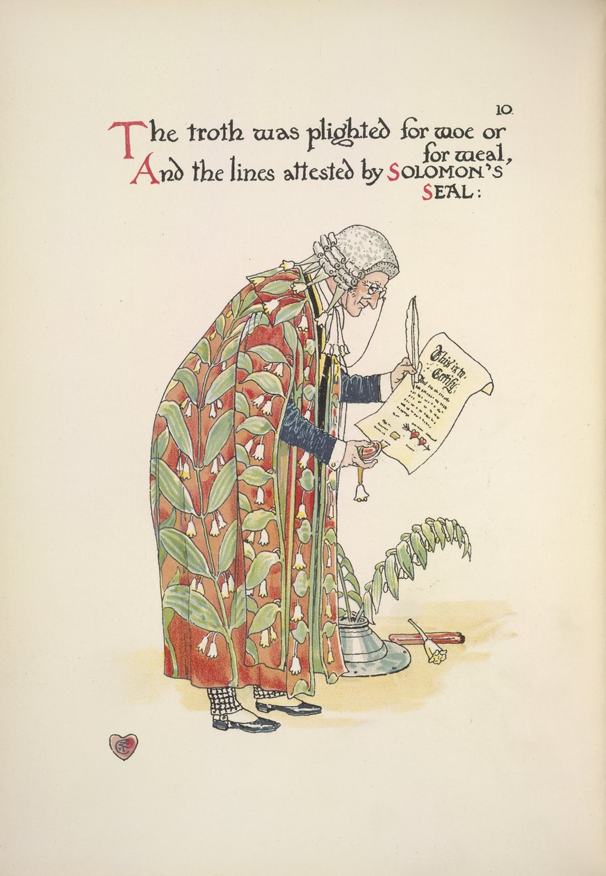 Forsegling av vigselsattesten av Walter Crane