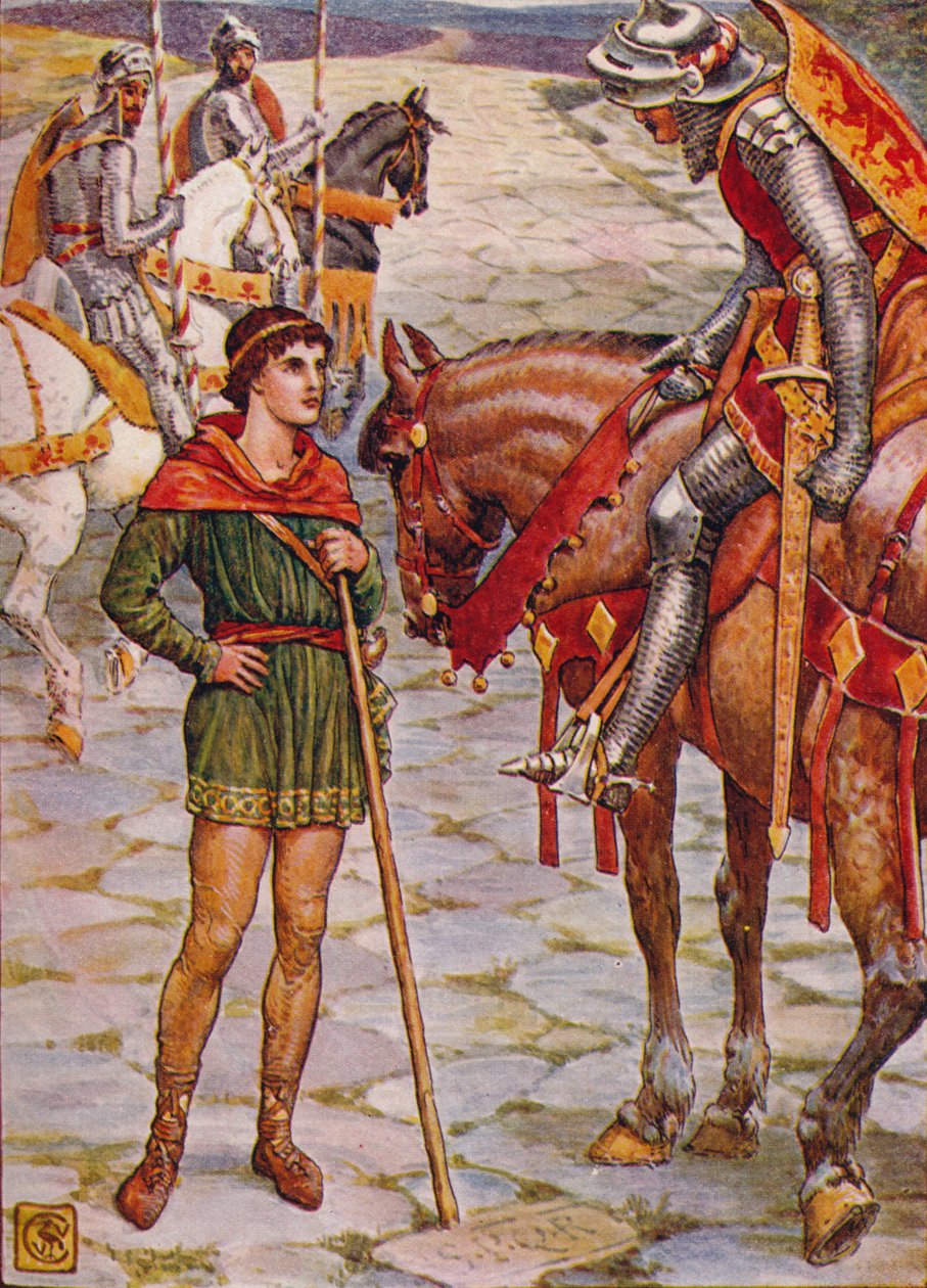 Young Percival Questions Sir Owen, 1911. av Walter Crane