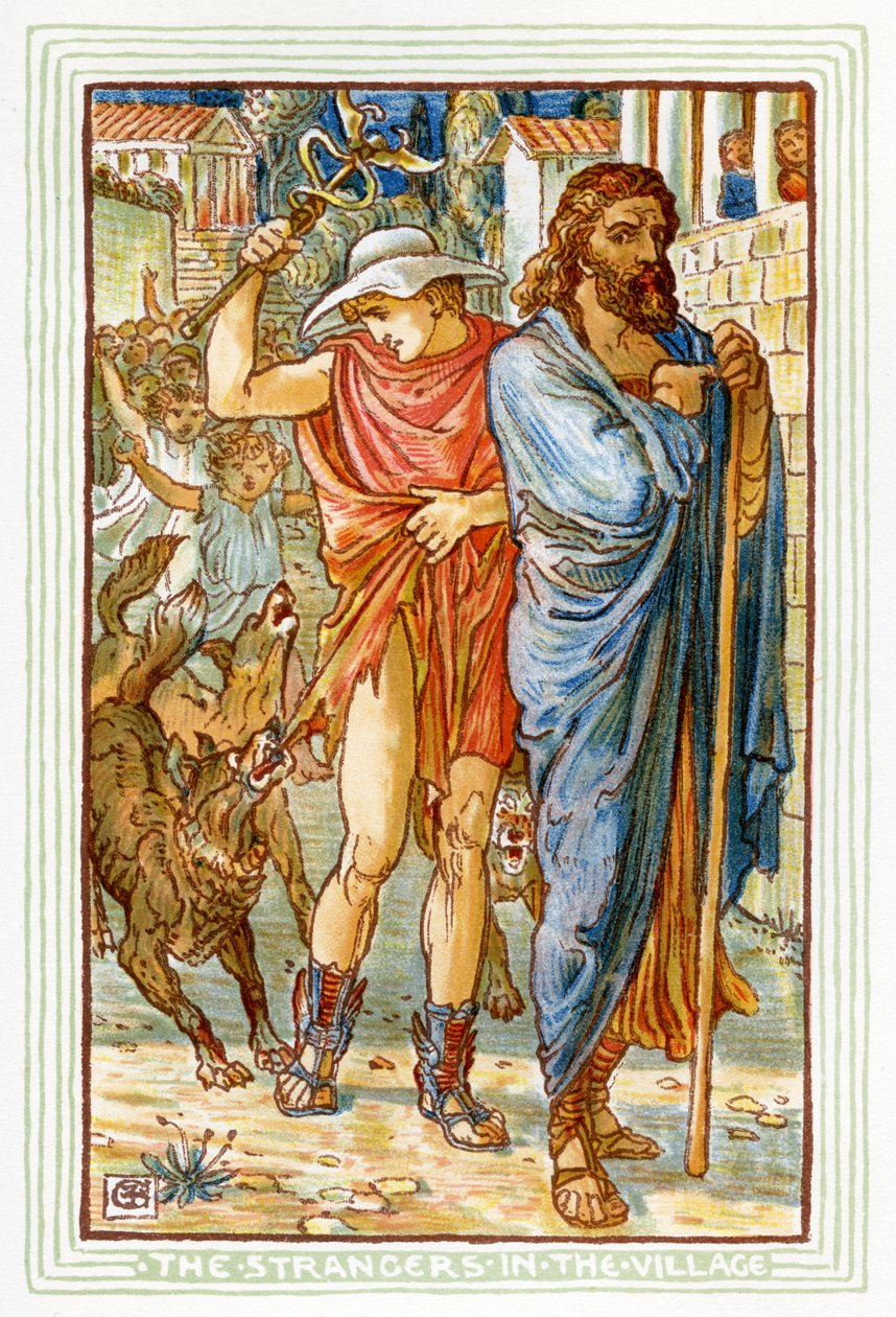 Zevs og Hermes forkledd som bønder av Walter Crane