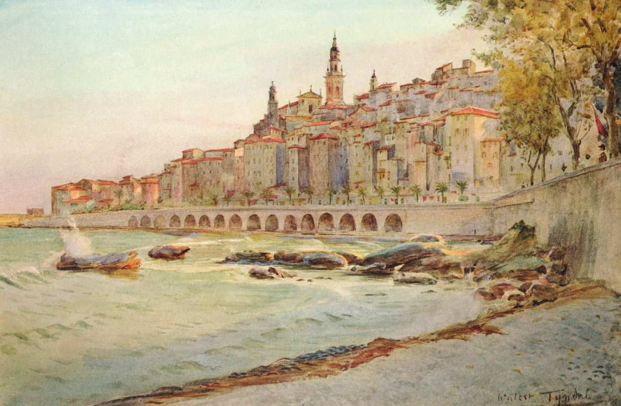Mentone, fra Garavan, c1910, 1912 av Walter Frederick Roofe Tyndale