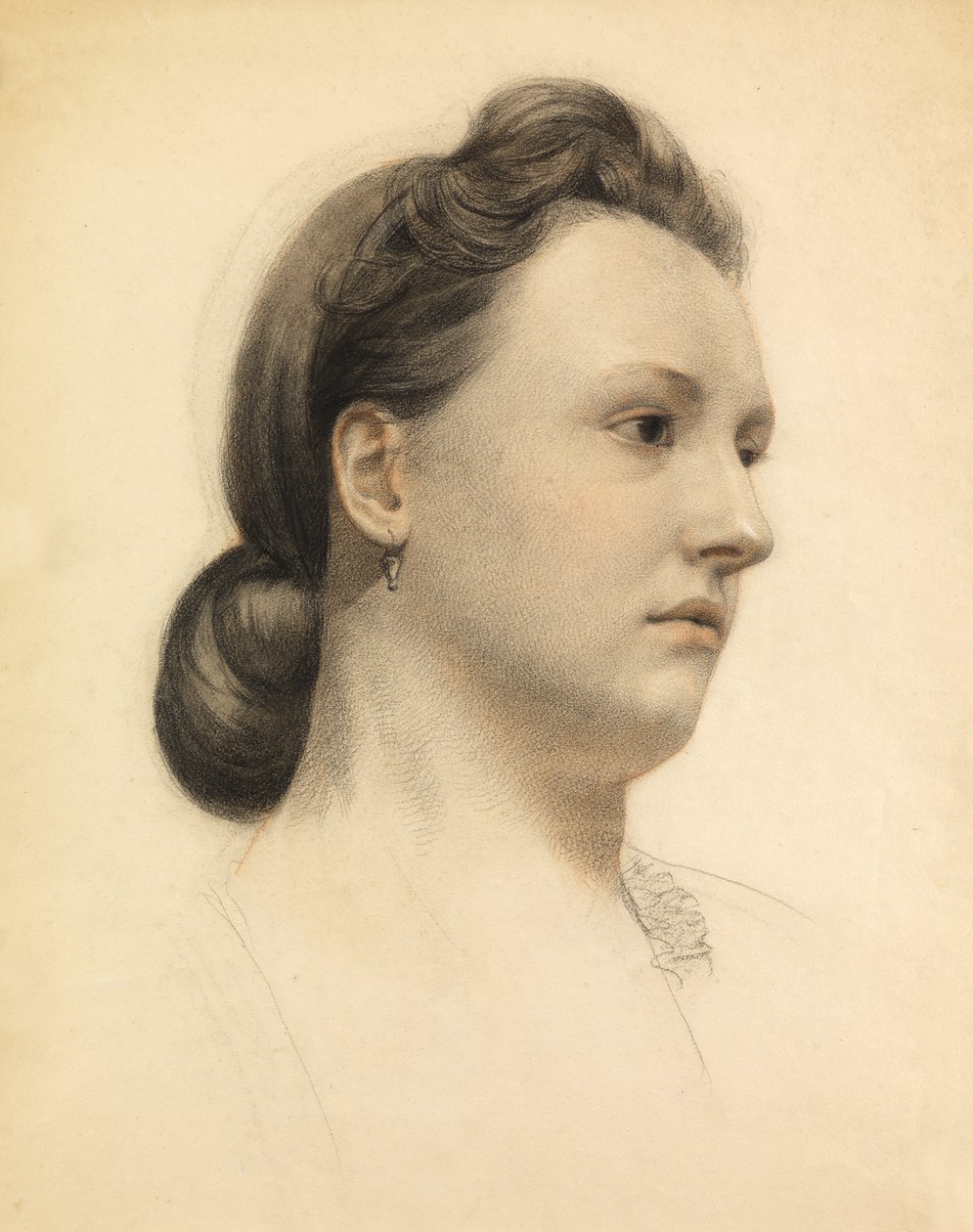 Miss Wells (farget kritt på papir) av Walter Fryer Stocks