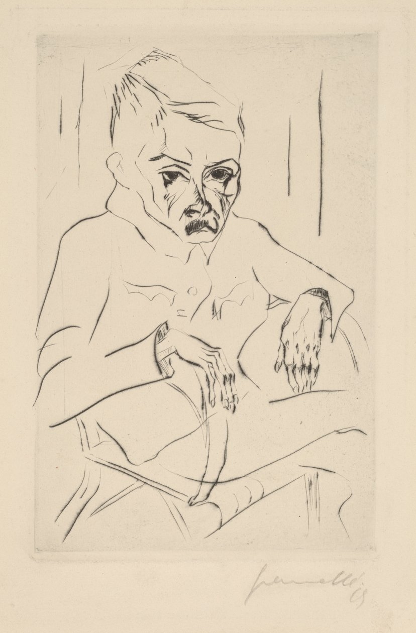 Trøtt soldat I, 1919. av Walter Gramatte
