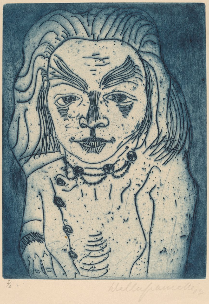 Kvinne med et halskjede, 1923. av Walter Gramatte