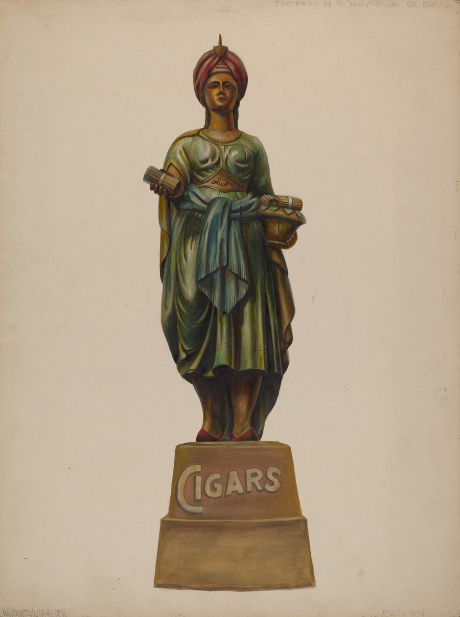 Sigarbutikkfigur, ca. 1937. av Walter Hochstrasser