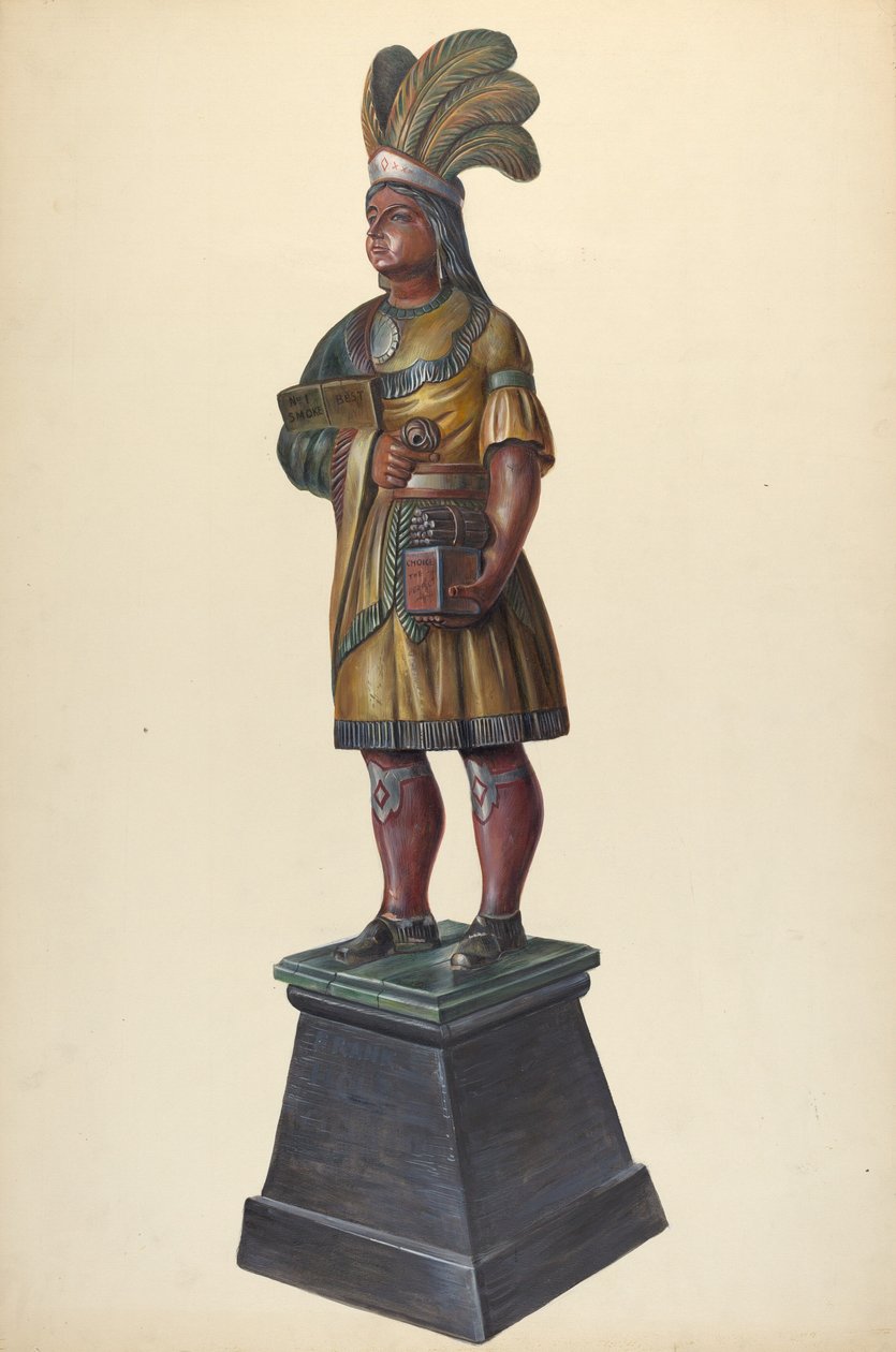 Sigarbutikk indisk, ca. 1937. av Walter Hochstrasser