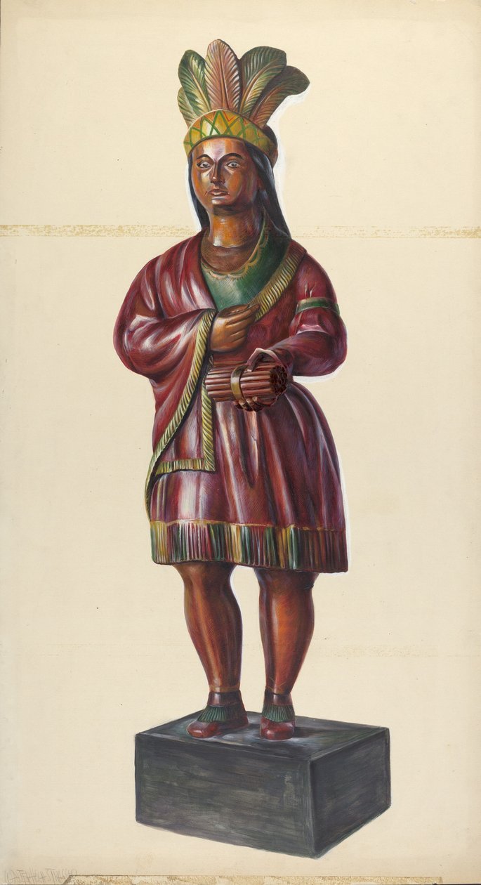 Sigarbutikk indisk, ca. 1937. av Walter Hochstrasser