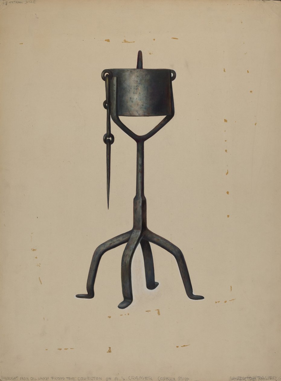 Oljelampe, ca. 1938. av Walter Hochstrasser