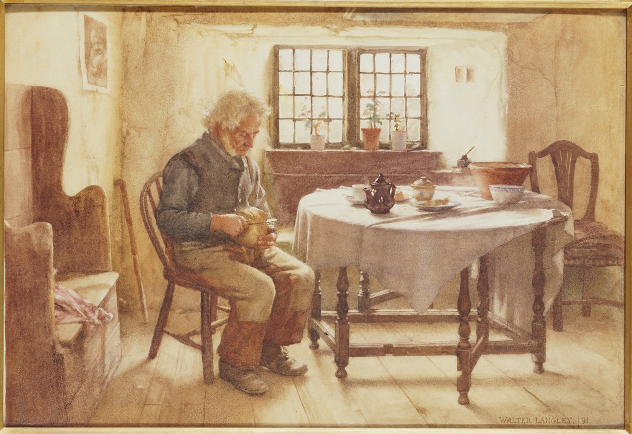 En fattigmanns måltid, 1891 av Walter Langley
